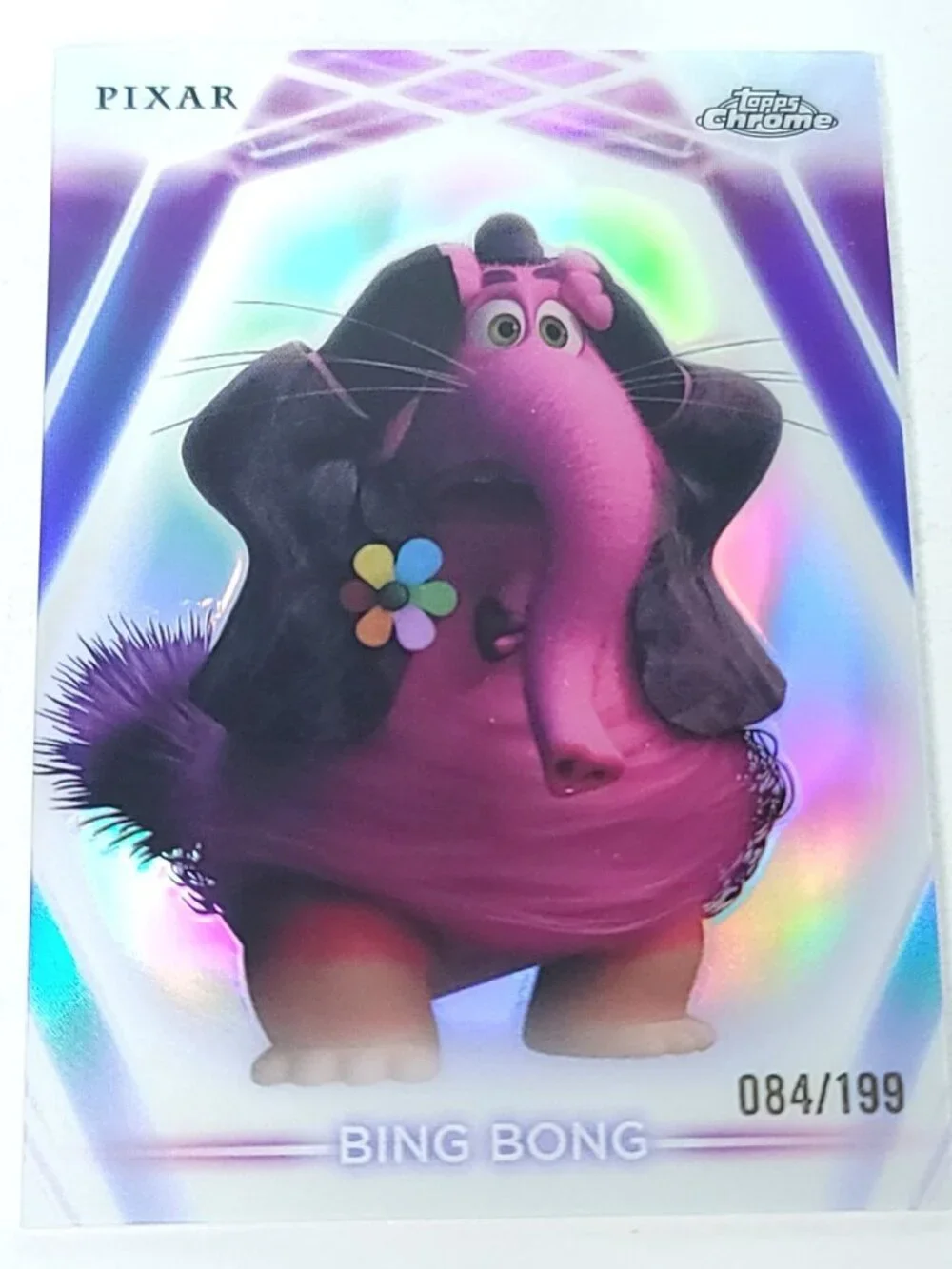 Bing Bong Topps 2026 Disney Neon Holo Chrome Refractor Limited 084/199 CNE
